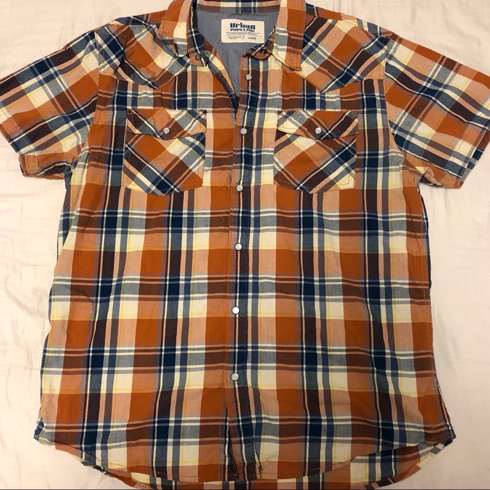 Pearl snap button up - Large- urban pipeline
